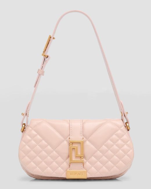 Versace Pink Greca Goddess Mini Quilted Crossbody Bag