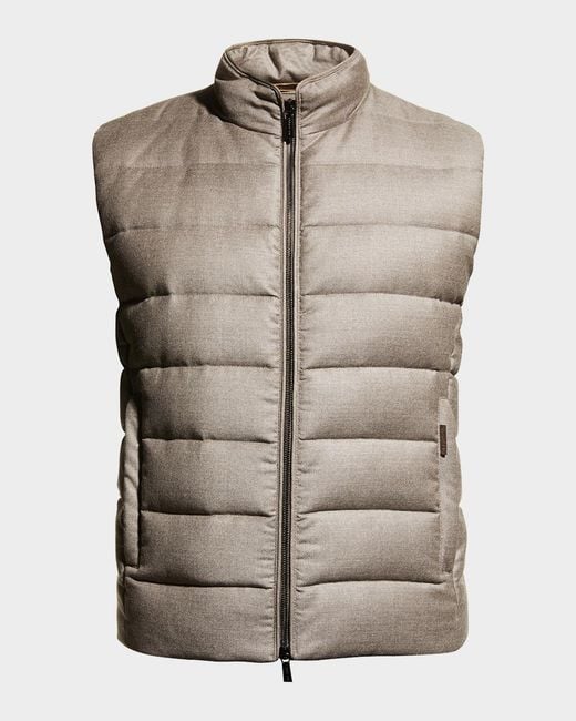 Moorer Gray Apos;S Flannel Down Vest for men