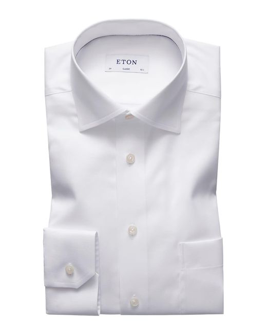 Eton of Sweden White Classic-Fit Twill Dress Shirt for men