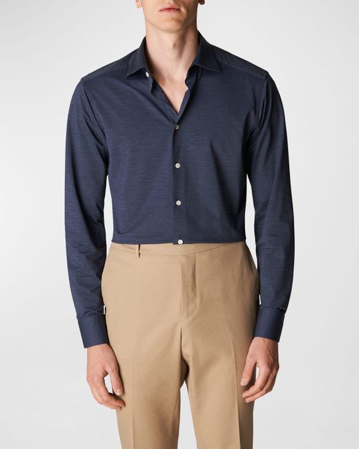 Eton of Sweden Blue Slim Fit 4-way Stretch Dress Shirt for men
