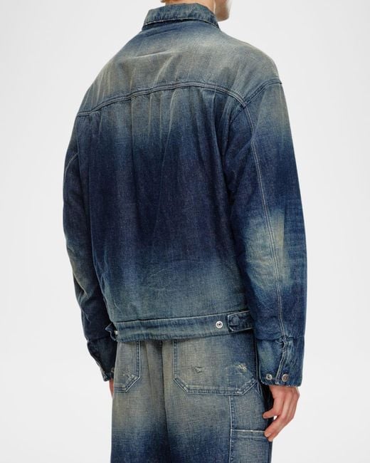 DIESEL Blue Apos;S D-Stack Faded Denim Jacket for men