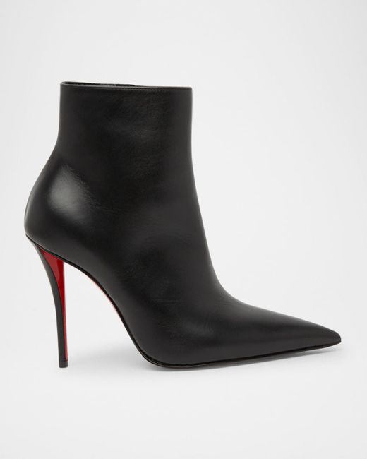 Christian Louboutin Black Miss Z Leather Sole Booties