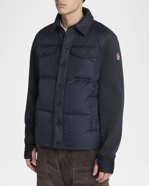Moncler Blue Apos;S Down Knit Combo Jacket for men