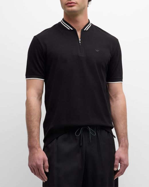 Emporio Armani Black Quarter-Zip T-Shirt for men