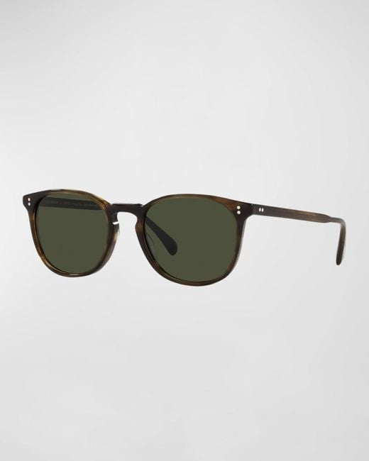 Oliver Peoples Green Finley Esq. Round Sunglasses for men