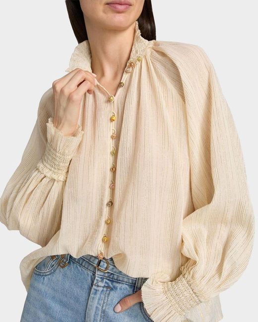 Zimmermann Natural Aster Buttoned Blouse