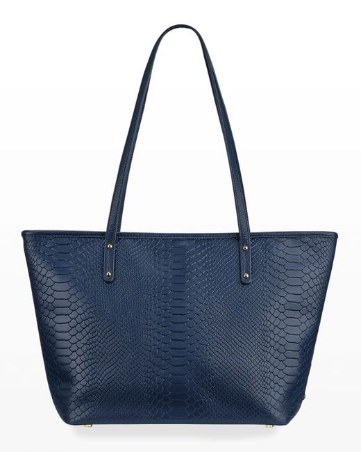 Gigi New York Blue Taylor Python-print Tote Bag