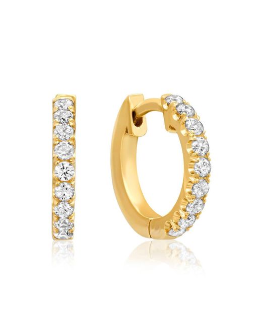 Jennifer Meyer Metallic 18k Yellow Gold Small Diamond Huggie Earrings
