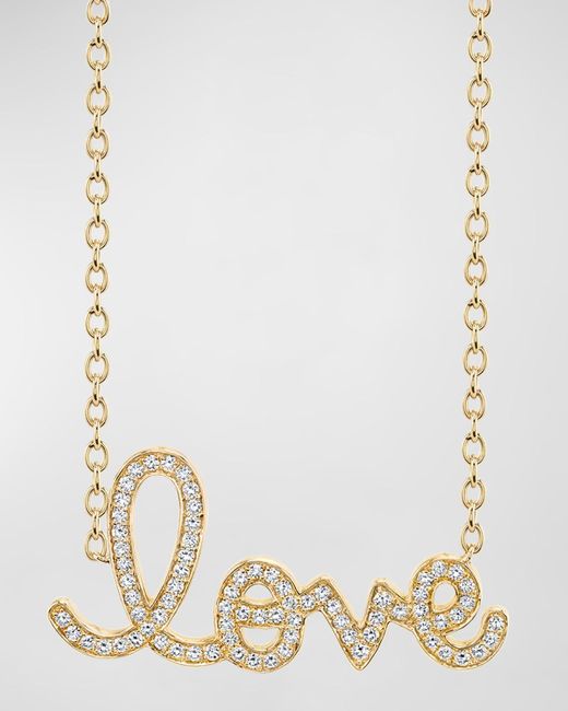 Sydney Evan Natural 14k Yellow Gold Xl Diamond Love Necklace