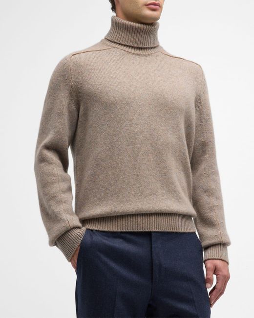 Zegna Gray Oasi Cashmere Knit Turtleneck Sweater for men