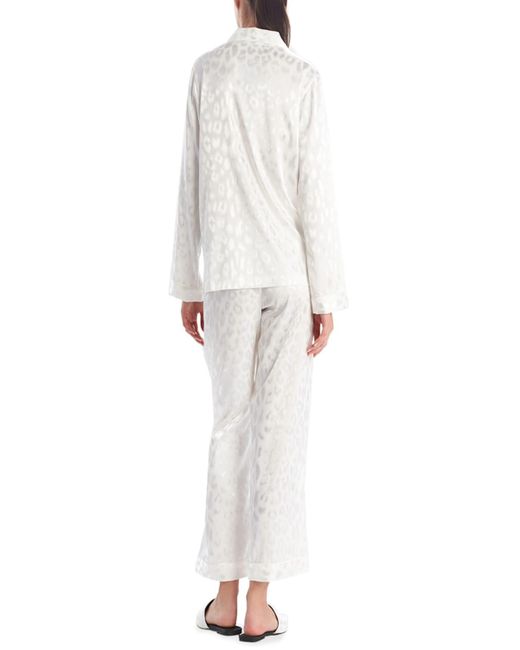 Natori White Decadence Classic Pajama Set
