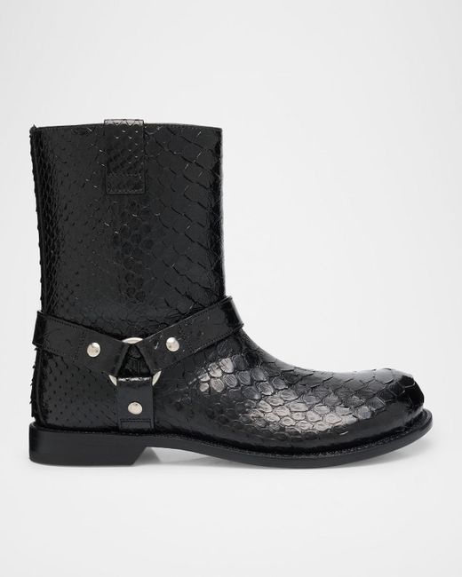 Loewe Campo Python Harness Biker Booties in Black | Lyst