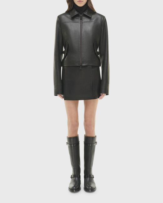 Jonathan Simkhai Black Freeman Leather Jacket