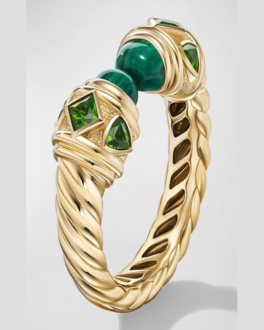 David Yurman Gray Renaissance Ring With Gemstones In 18k Gold, 6.5mm, Size 7