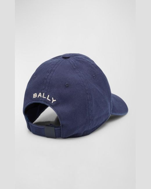 Bally Blue Embroidered Logo Crest Baseball Cap for men