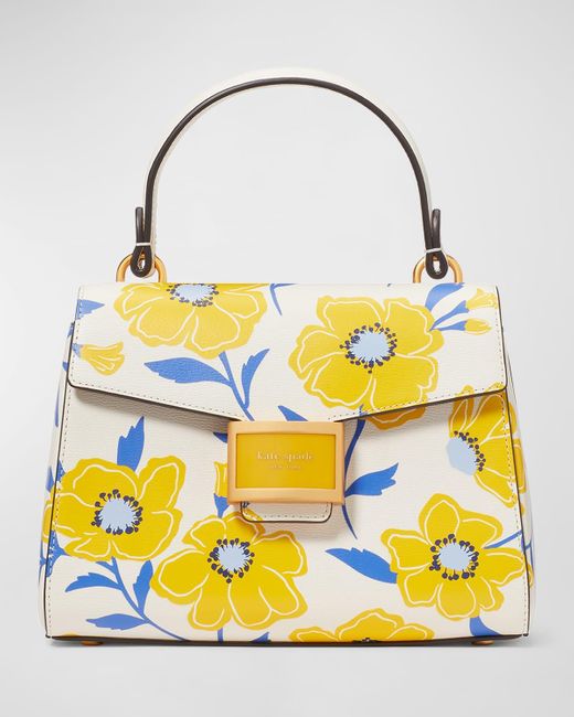Kate Spade Yellow Katy Small Sunshine Floral Printed Top-Handle Bag