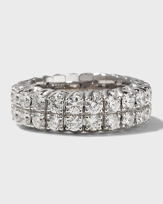 Picchiotti Metallic Xpandable 18k White Gold Round-cut Diamond Ring, Size 6.75 - 9.50