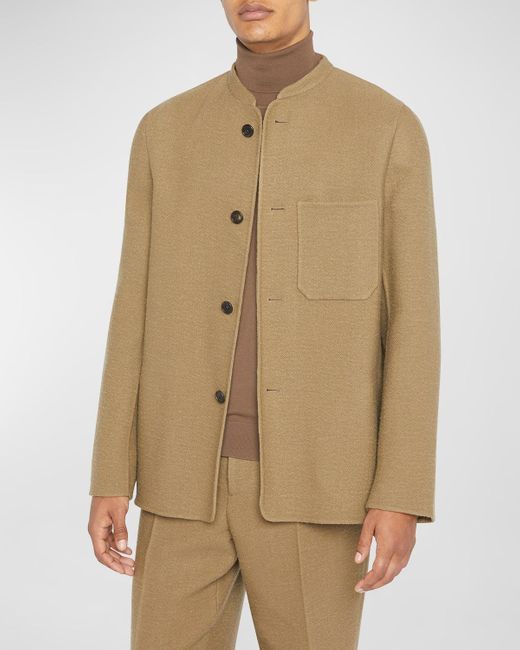 The Row Natural Everett Band-Collar Jacket for men