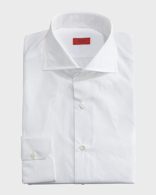 Isaia Slim Solid Dress Shirt, White for men