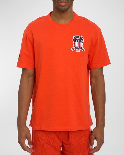 Avirex Orange Icon Patch T-shirt for men