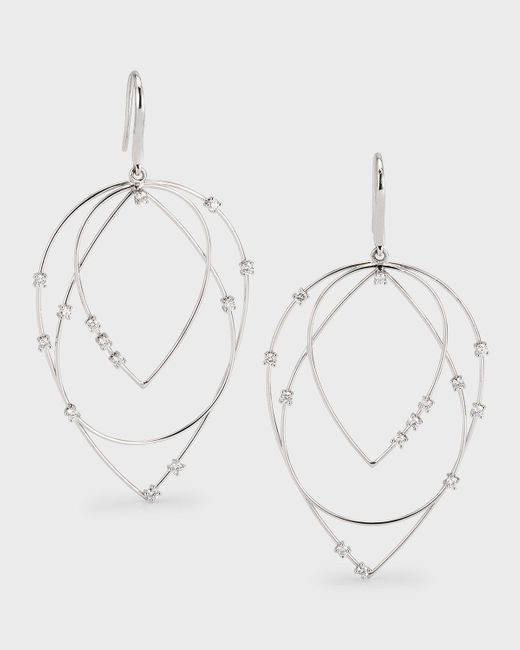 Lana Jewelry Natural 3-tier Drop Hoop Earrings With Diamonds