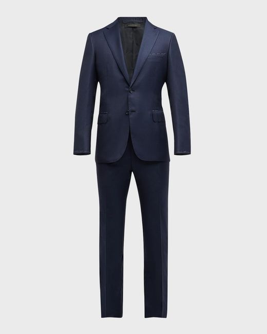 Brioni Blue Apos;S Windowpane Wool Suit for men
