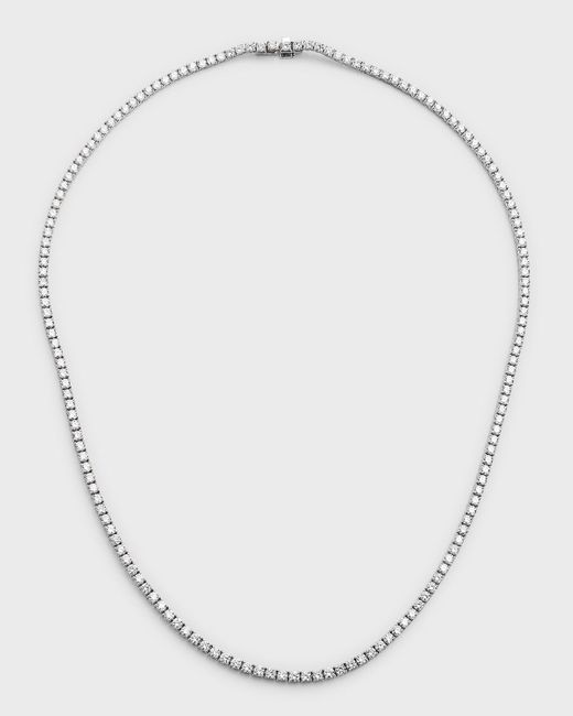 Neiman Marcus 18k White Gold Round Diamond Tennis Necklace, 9.02tcw