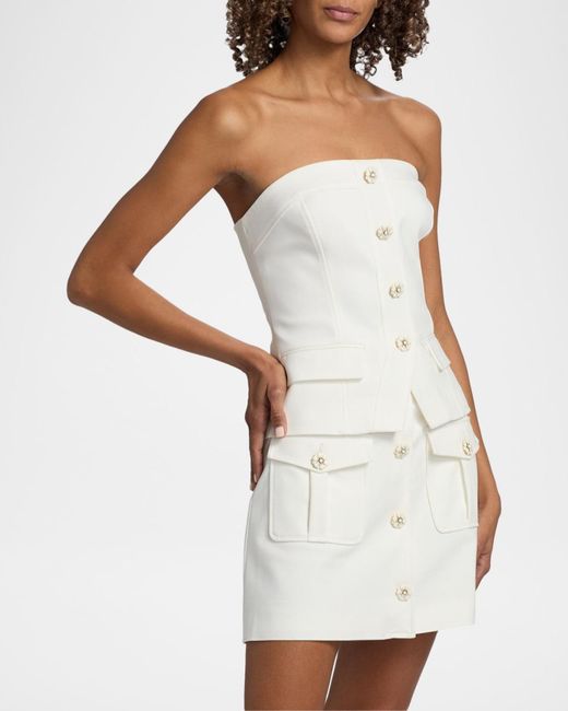 Ramy Brook White Eva Strapless Top