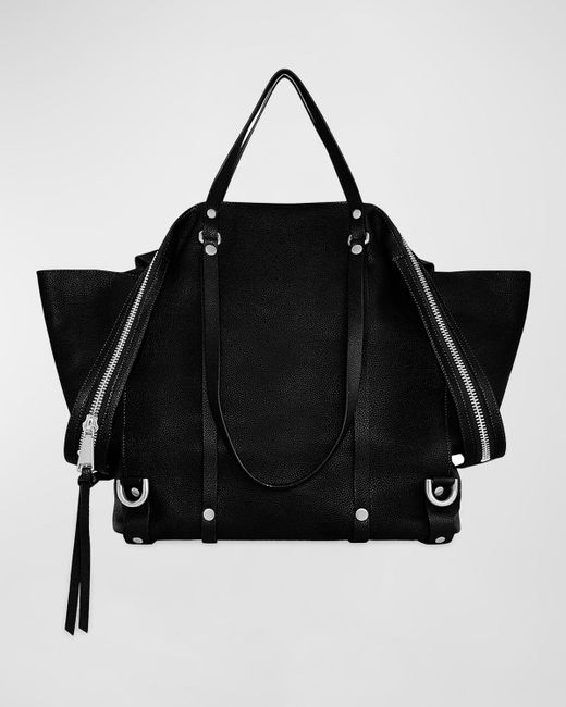 Rebecca Minkoff Black Surplus Zip Leather Tote Bag