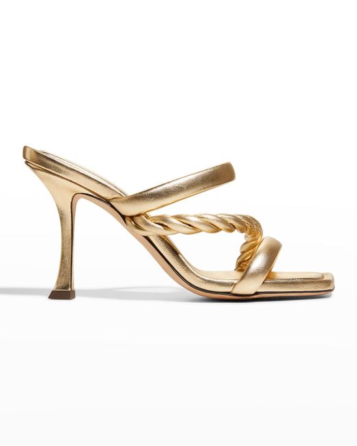 Jimmy Choo Diosa Metallic Three Band Sandals | Lyst