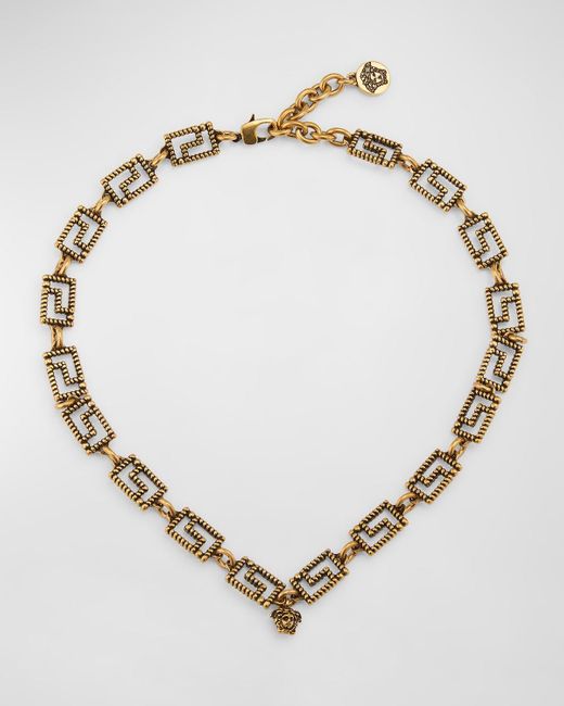 Versace Metallic Greca Nautical Chain Necklace for men