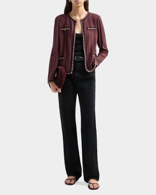 Misook Purple Cable-Knit Jacket