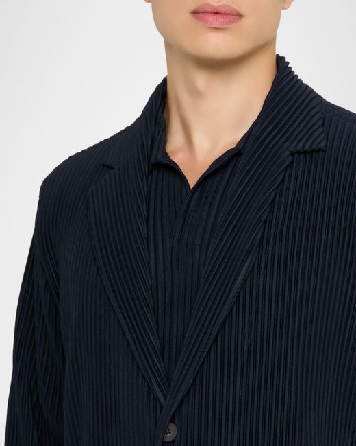 Homme Plissé Issey Miyake Blue Apos;S Pleated Basics Jacket for men