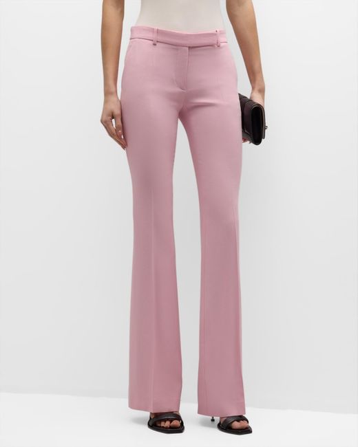 Alexander McQueen Pink Leaf Crepe Classic Suiting Pants