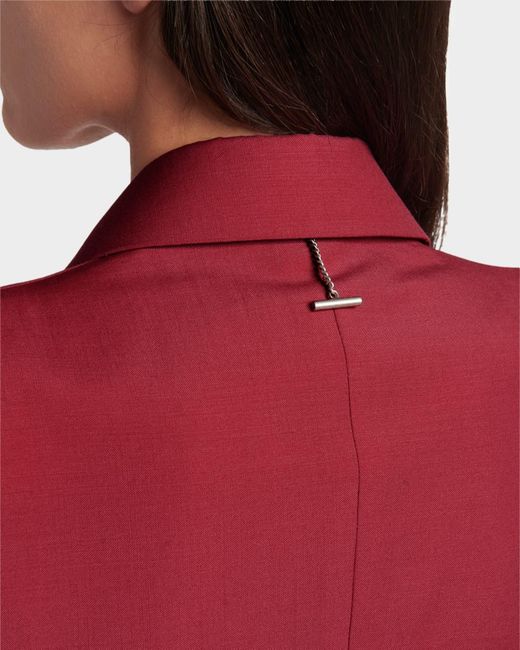 McQueen Red Certified Wool Mohair Single-Breasted Jacket