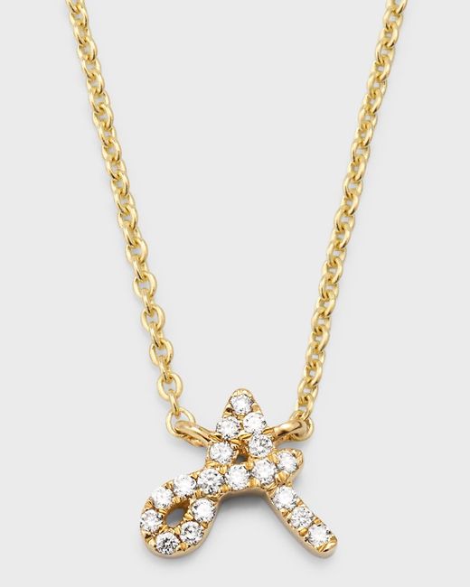 Sydney Evan Metallic 14K Diamond Pave Initial Necklace
