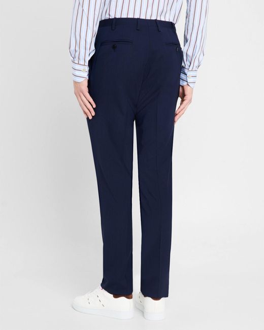 Kiton Blue Apos;S Solid Wool Twill Trousers for men