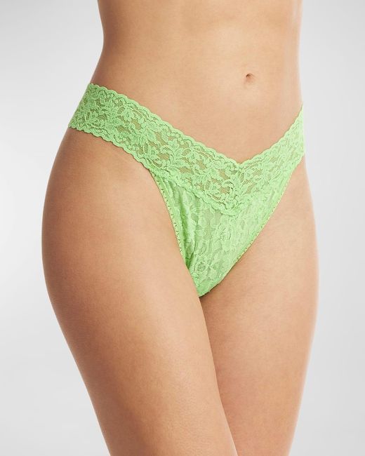 Hanky Panky Green Stretch Lace Traditional-Rise Thong