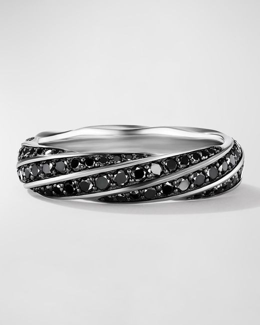 David Yurman Multicolor Cable Edge Band Ring In Silver, 6mm for men