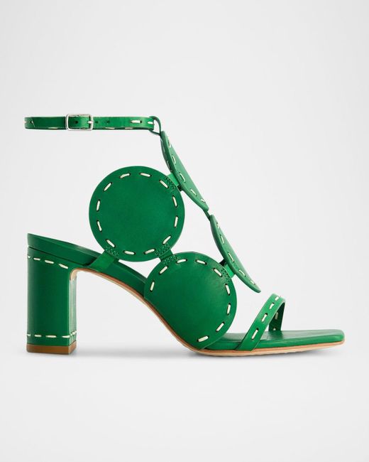 Bernardo New Moon Circle Leather Sandals in Green Lyst