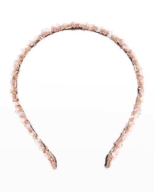 L. Erickson Metallic Crystal Coated Skinny Headband