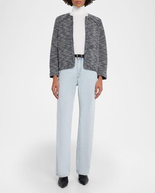 Rag & Bone Gray Clarice Striped Woven Jacket