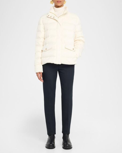 Moncler White Bessettes Short Down Puffer Jacket