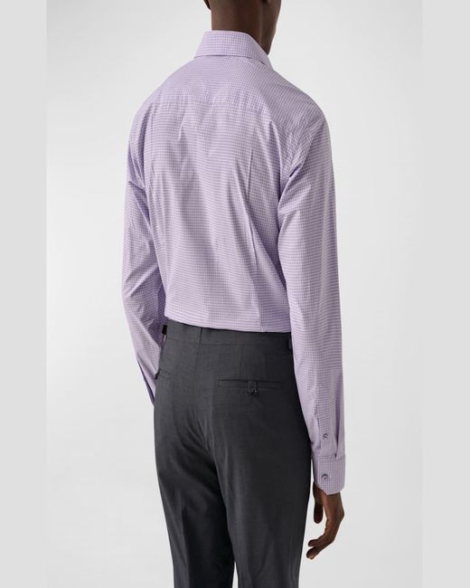 Eton of Sweden Purple Contemporary Check Elevated Poplin Shirt for men