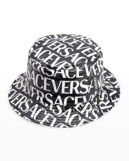 Versace Logo Puffy Nylon Bucket Hat in White Lyst