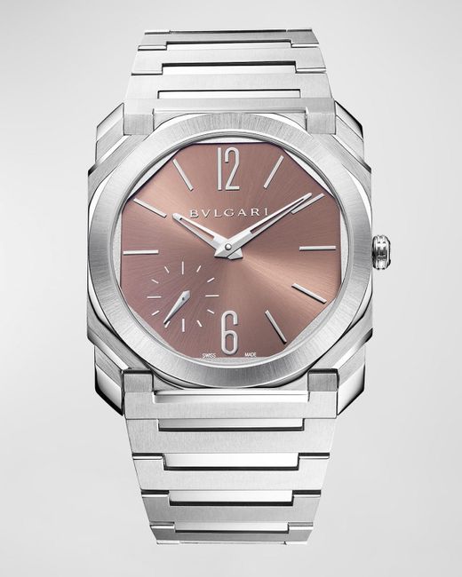 BVLGARI Gray 40Mm Octo Finissimo Stainless Steel Watch