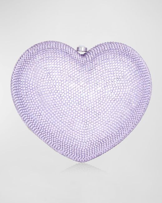 Judith Leiber Purple L'Amour Petit Coeur Crystal Minaudiere