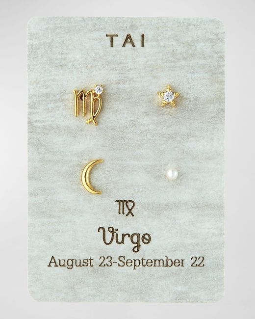 Tai White Zodiac Earring Set