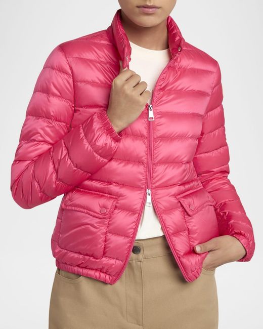 Moncler Pink Lans Short Down Jacket