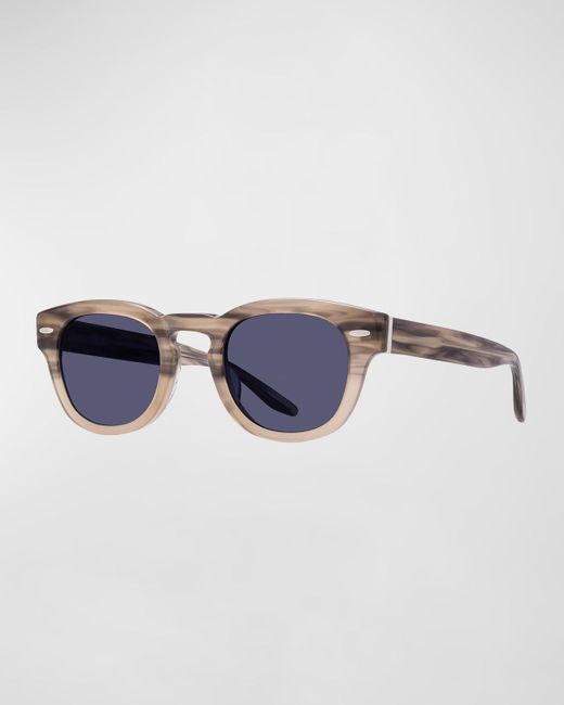 Barton Perreira Blue Demarco Keyhole-bridge Acetate Rectangle Sunglasses for men